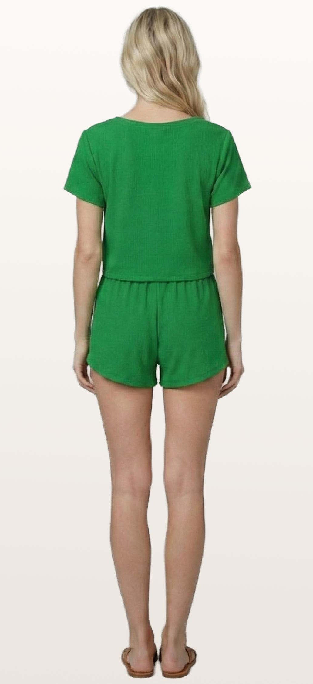 Kelly Green White Sands Set, Kelly Green White, women's matching set, resortwear style, feminine boutique style by Meet Me in Santorini