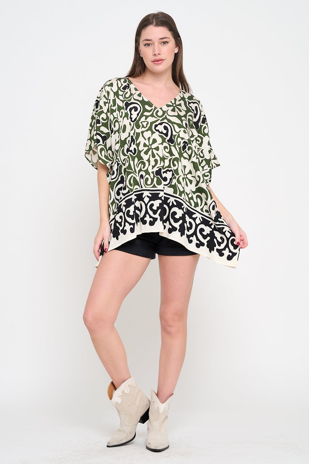 Olive Scroll Tunic Top