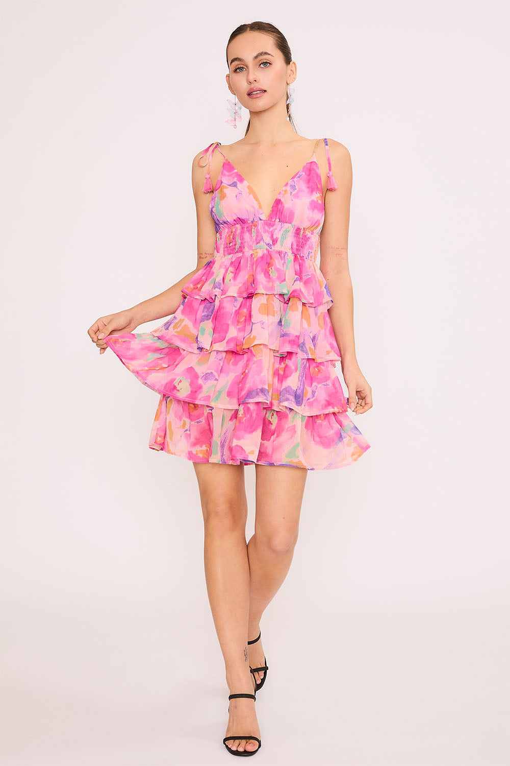 Blurry Floral Emery Short Dress