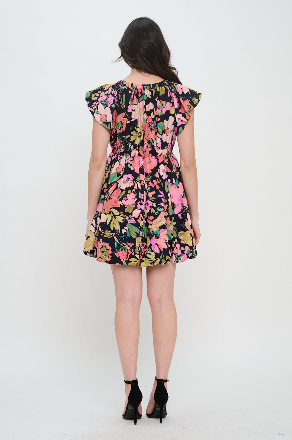 Midnight Garden Bow Trim Dress