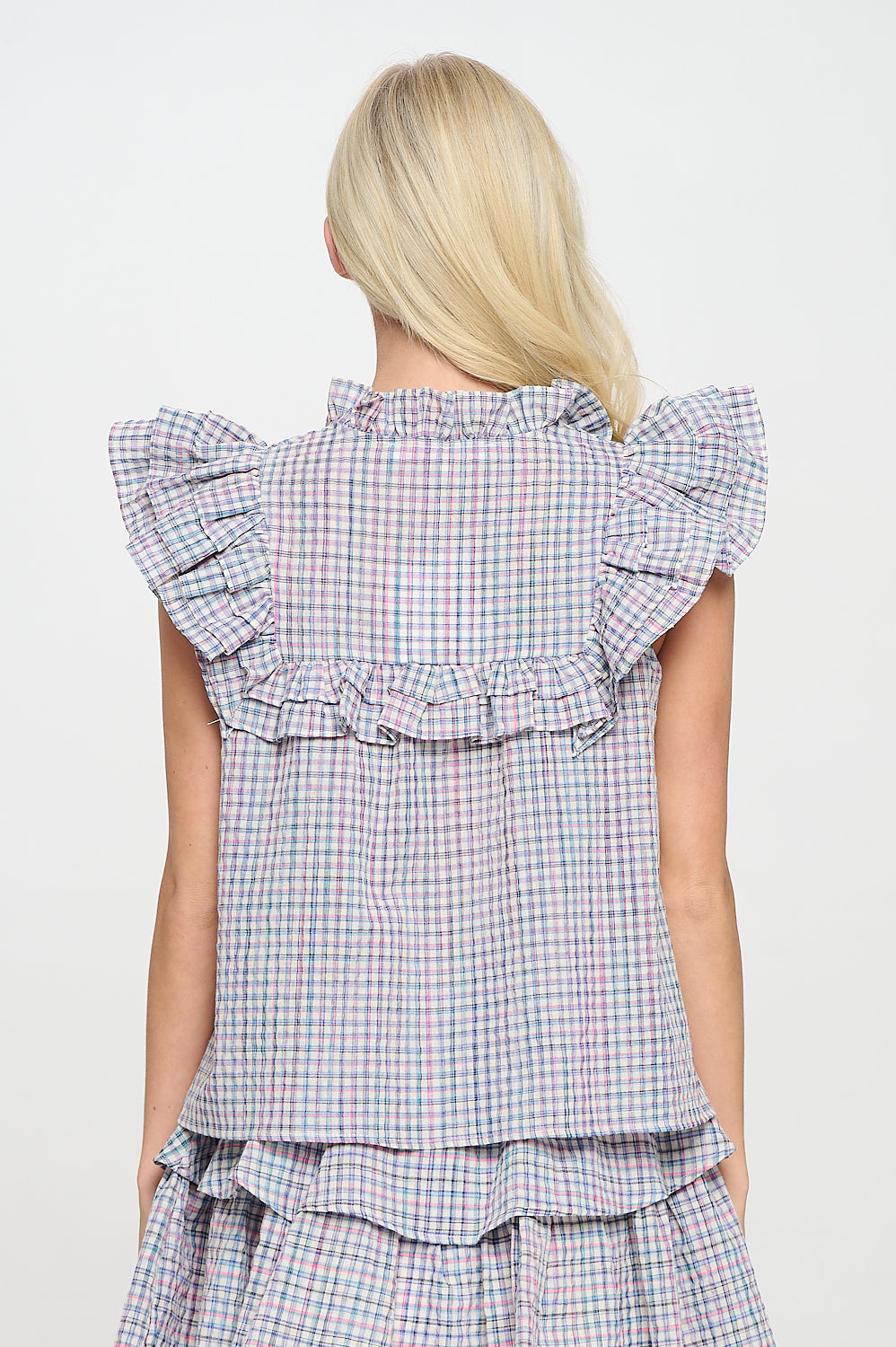 Aegean Plaid Top
