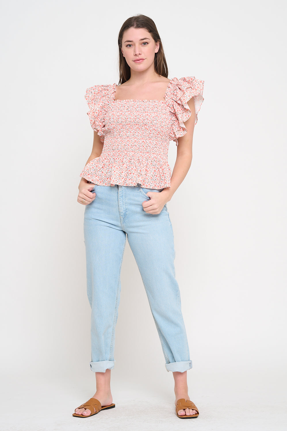 Mediterranean Bloom Top, Mediterranean Bloom, women's top, floral print, abstract print, resortwear style by Meet Me in Santorini