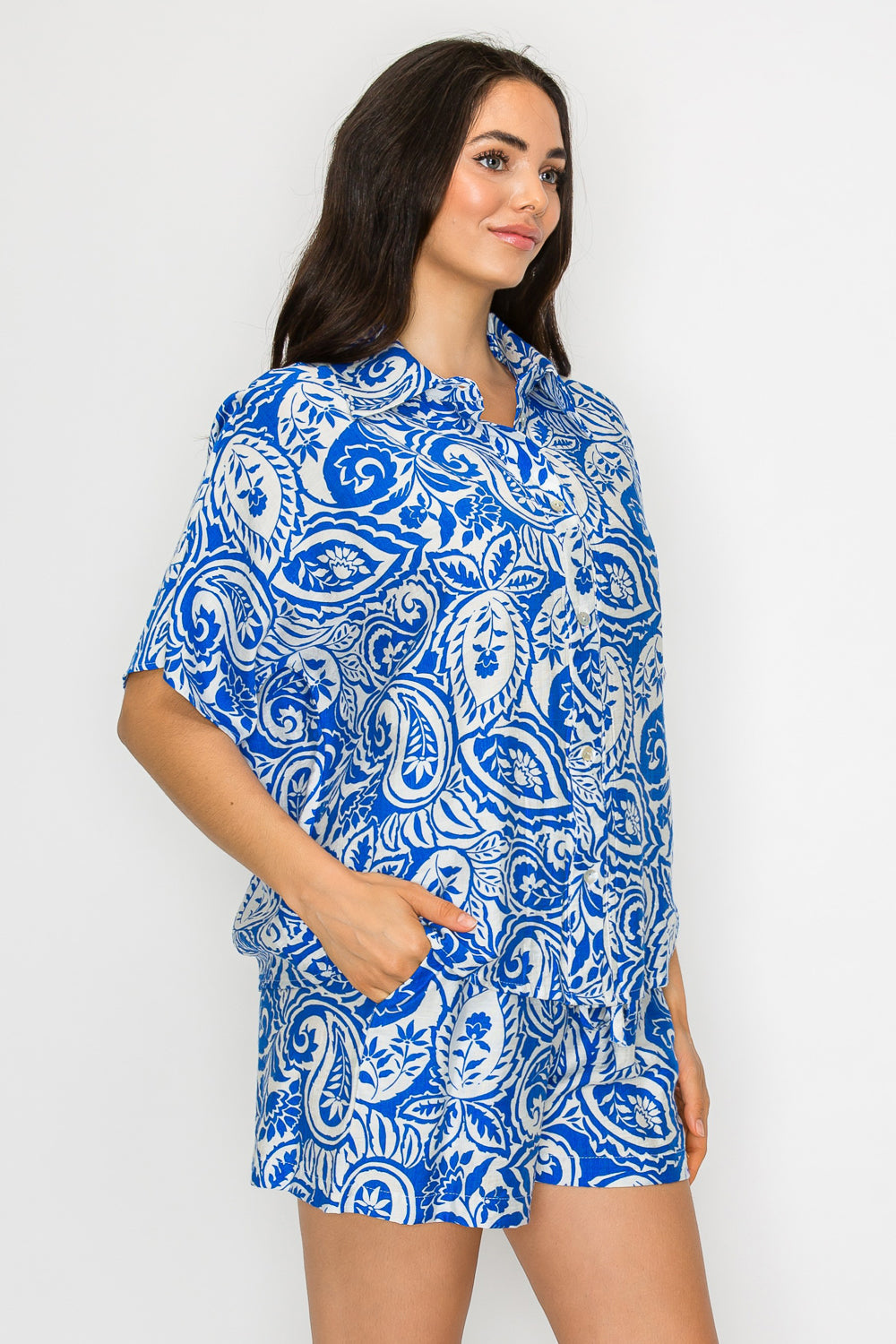 Athena Blue Paisley Set