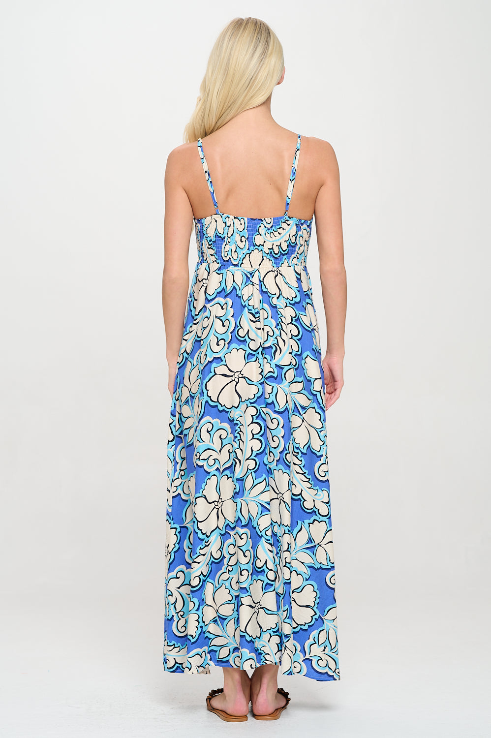 Azure Bloom Maxi Dress