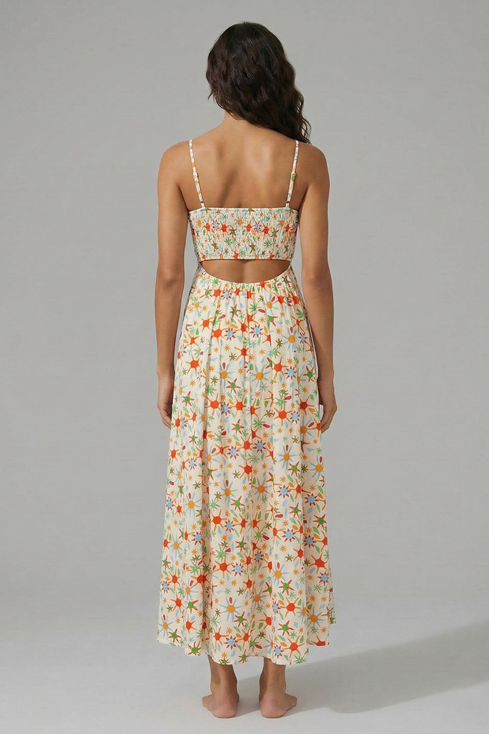 Aegean Daisy Maxi Dress, Aegean Daisy, women's maxi dress, abstract print, resortwear style, sleeveless silhouette by Meet Me in Santorini