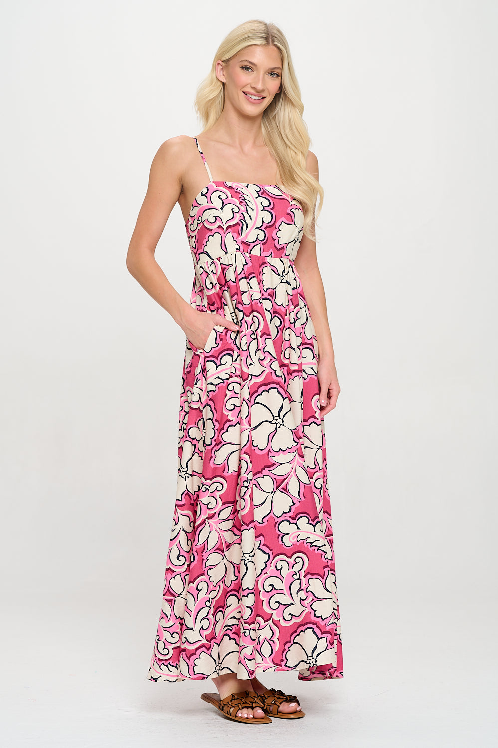 Rosy Bloom Maxi Dress