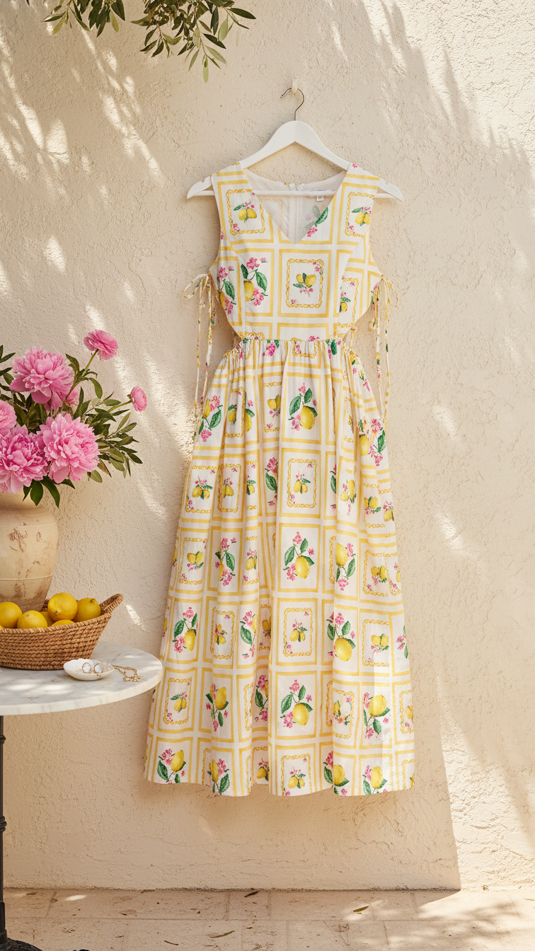 Santorini Citrus Maxi Dress