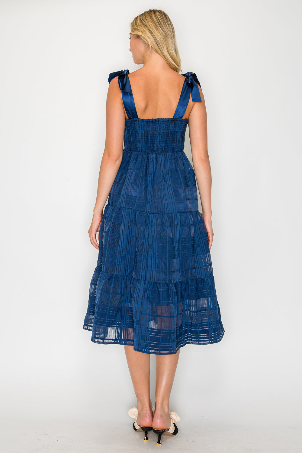 Windowpane Jacquard Tie Dress