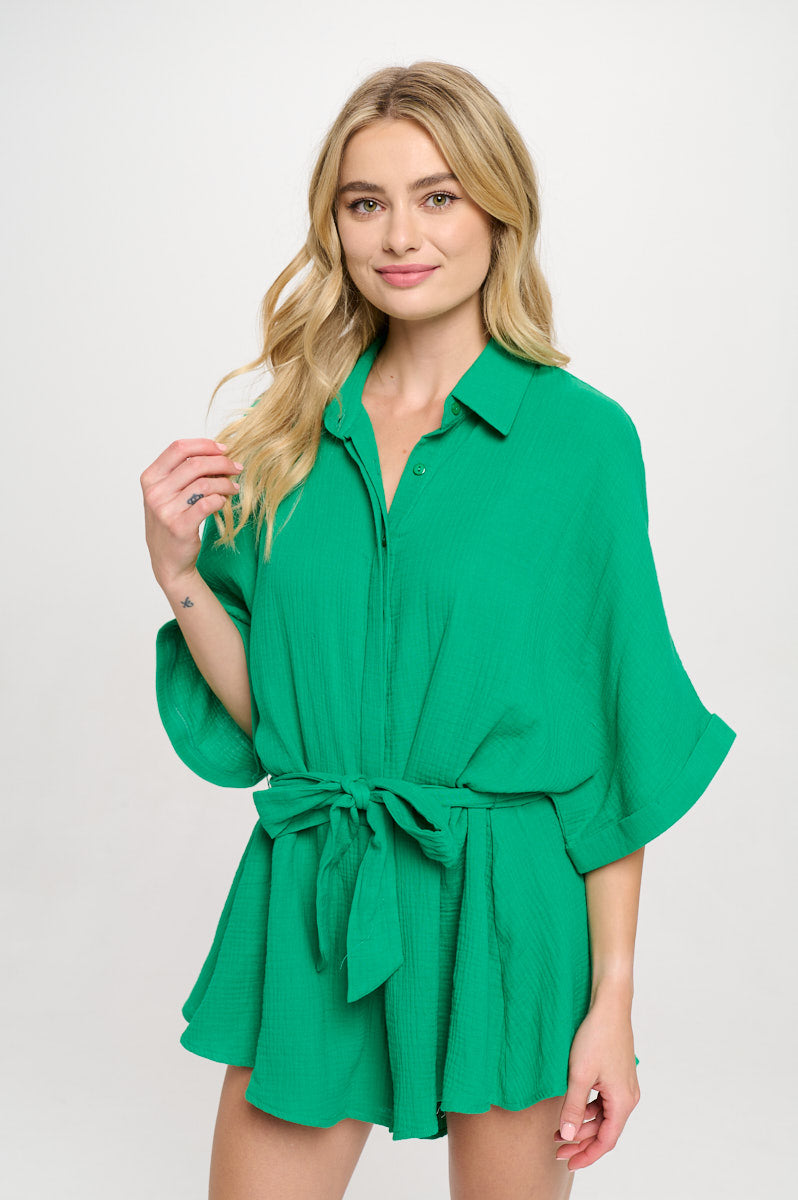 Jade Island Shirt Romper
