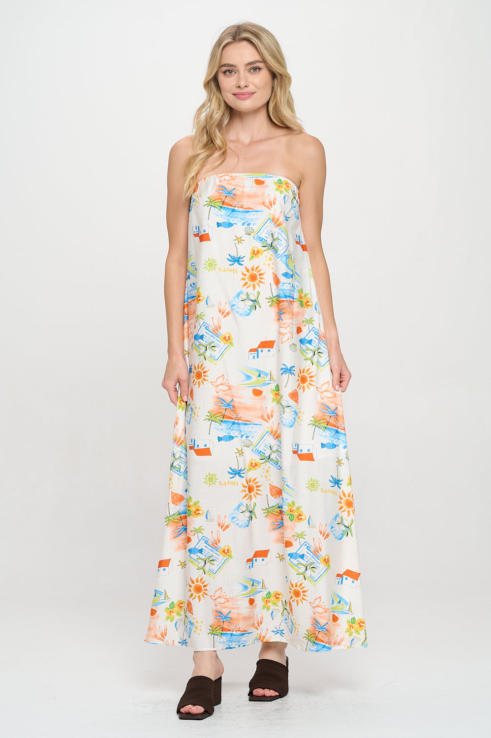 Mediterranean Daydream Tube Maxi Dress