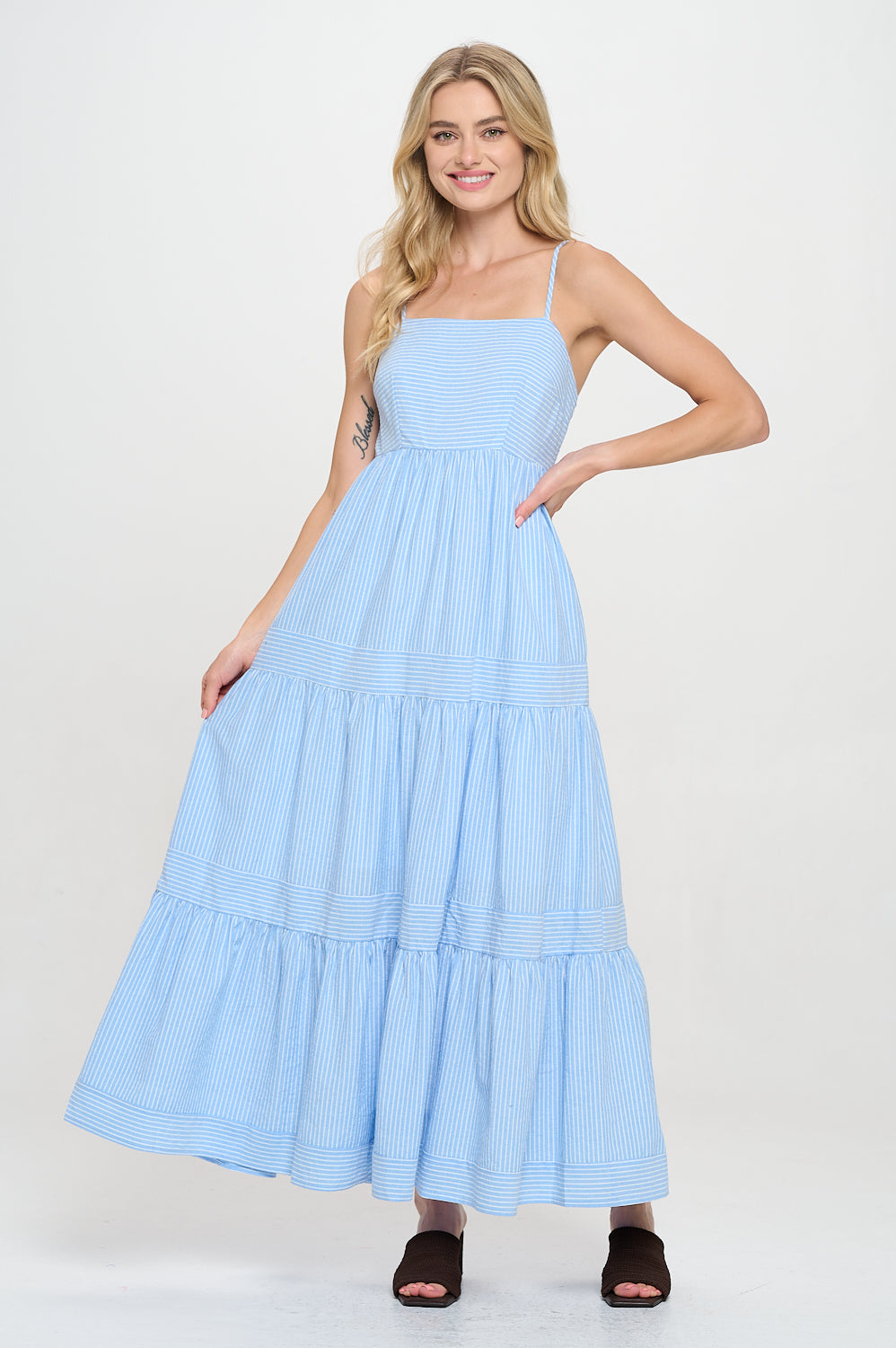 Cerulean Stripe Maxi Dress