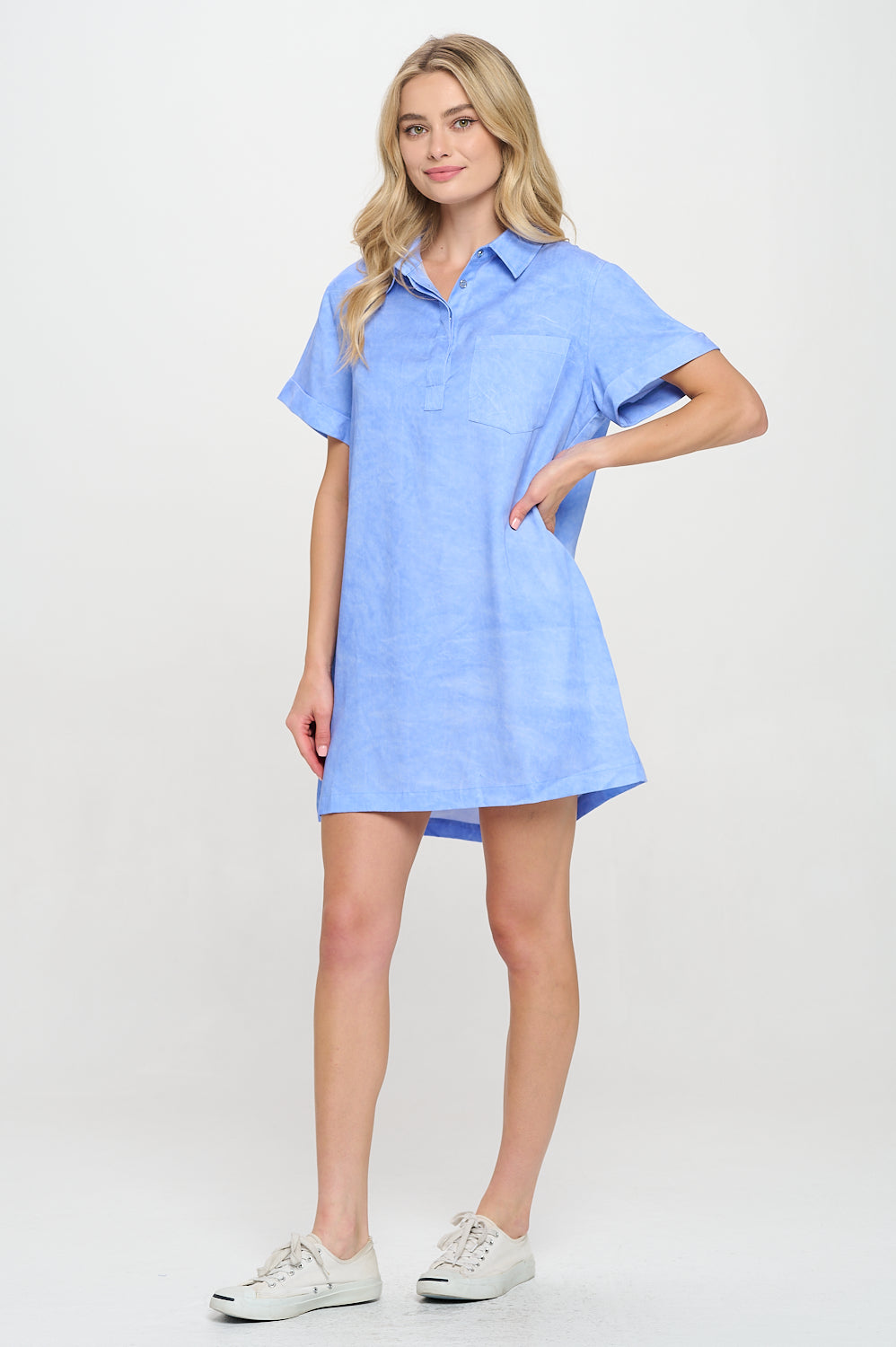 Aegean Waves Shirt Dress