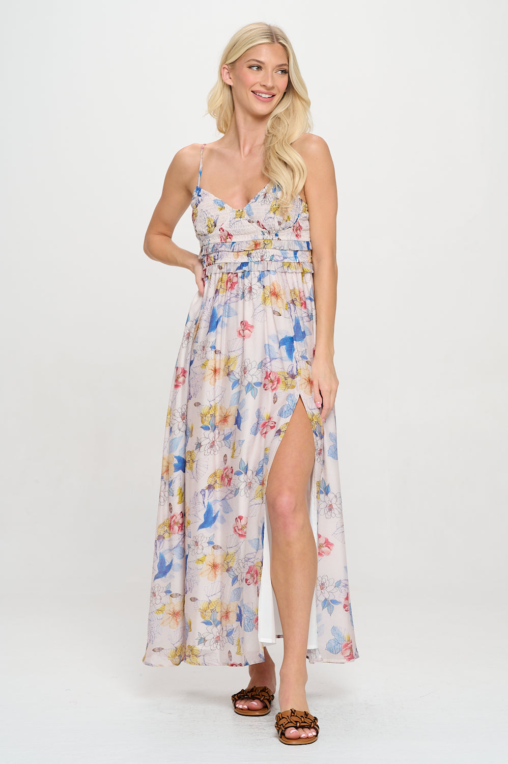 Petal Reverie Maxi Dress, Petal Reverie, women's maxi dress, abstract print, resortwear style, sleeveless silhouette by Meet Me in Santorini
