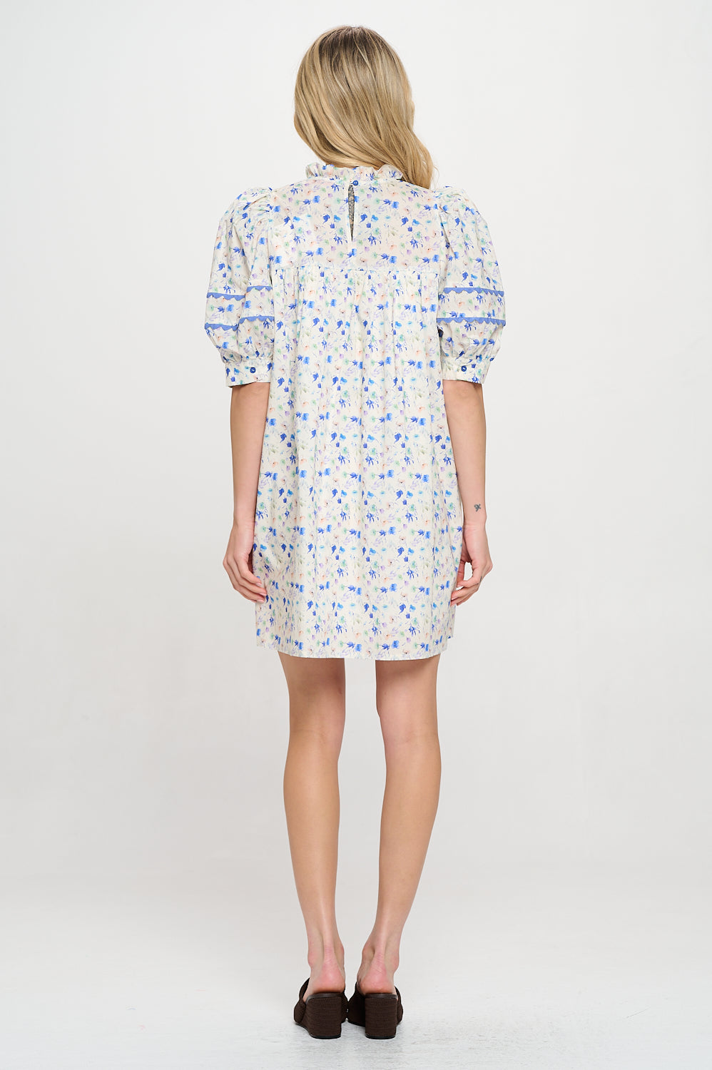 Aegean Bloom Short Sleeve Dress