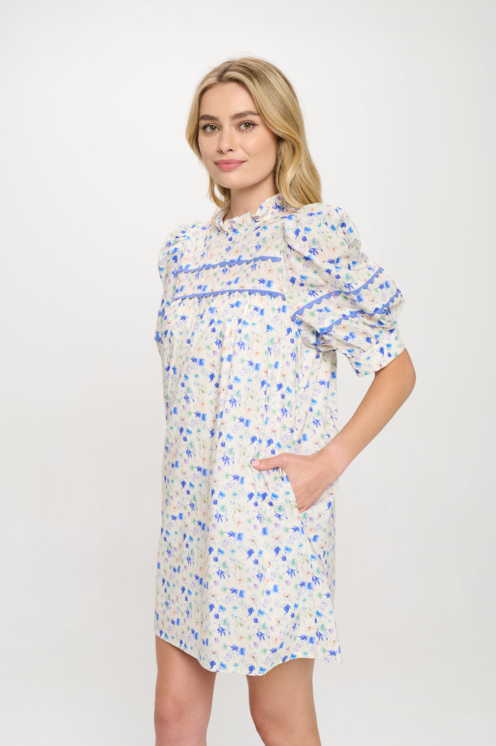 Aegean Bloom Short Sleeve Dress