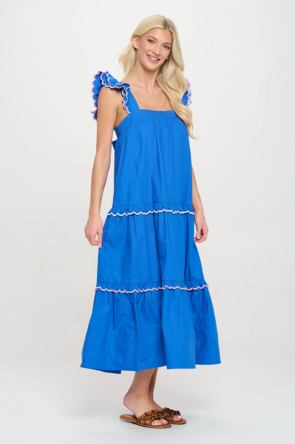 Azure Oasis Maxi Dress, Azure Oasis, women's maxi dress, abstract print, resortwear style, feminine boutique style by Meet Me in Santorini