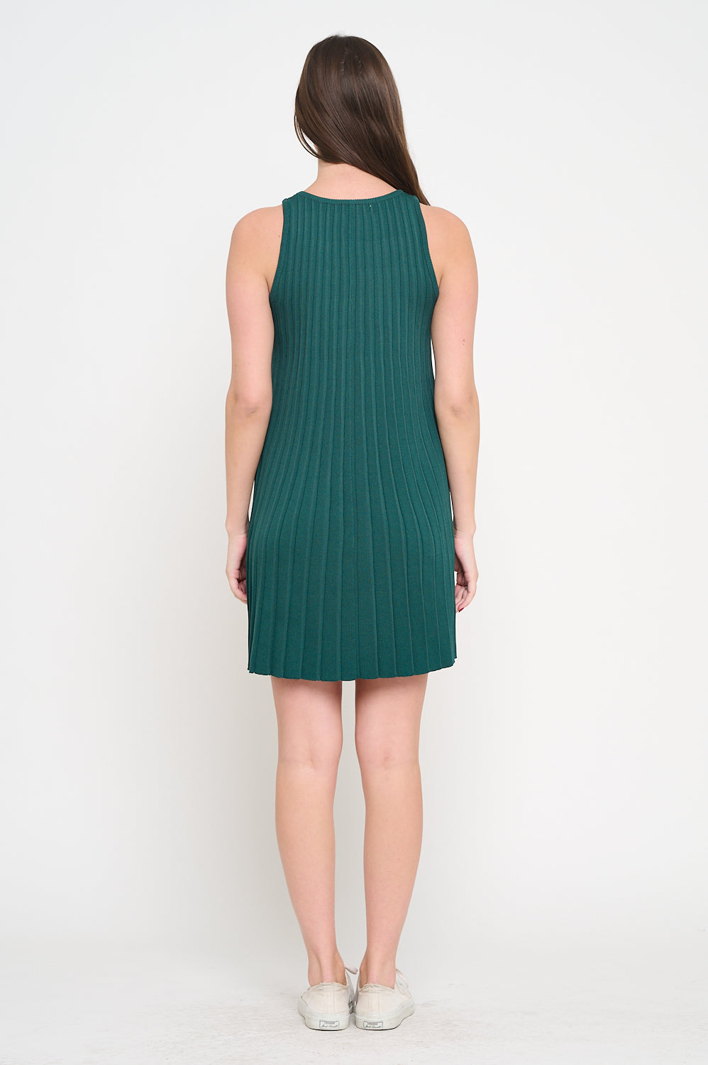 Hunter Green Sweater Rib Short Dress
