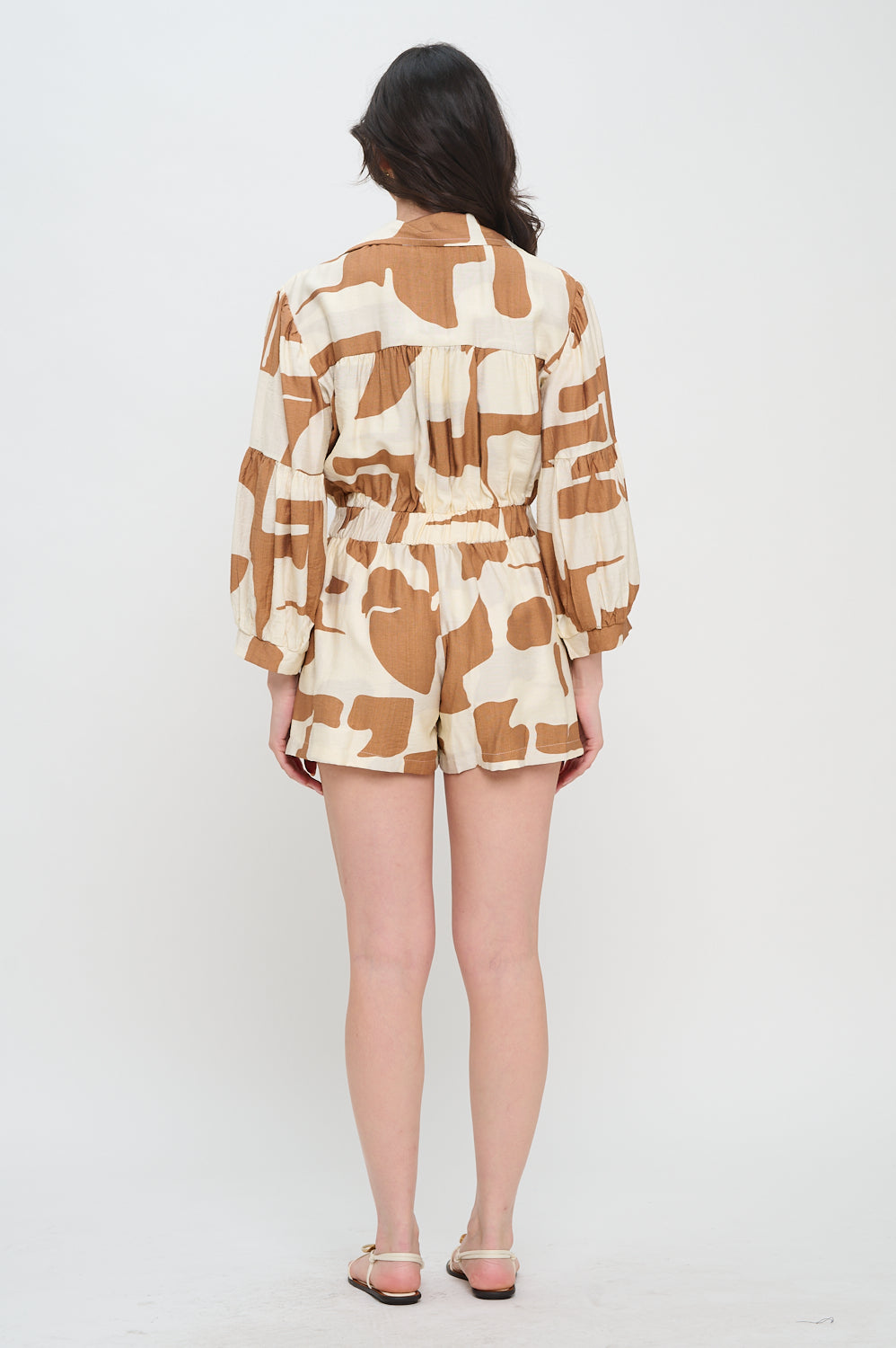 Terracotta Drift Button Down Romper