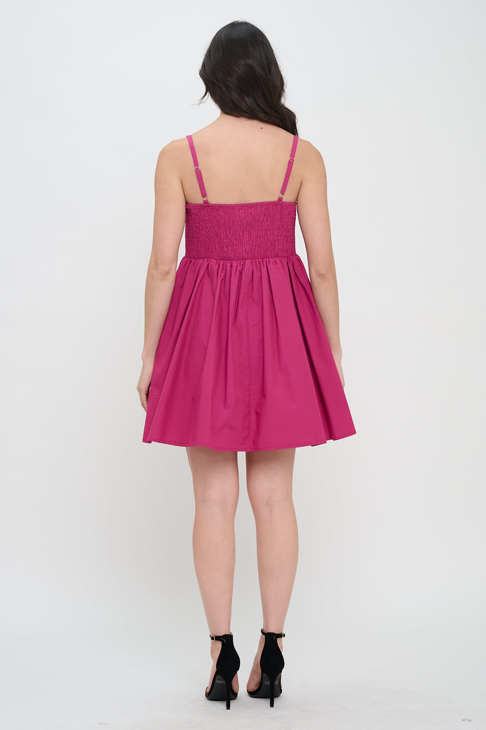 Deep Pink Poplin Bow Dress