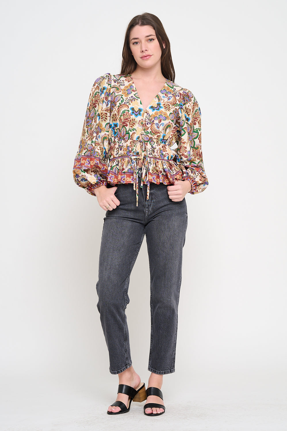 Regal Tapestry Long Sleeve Blouse