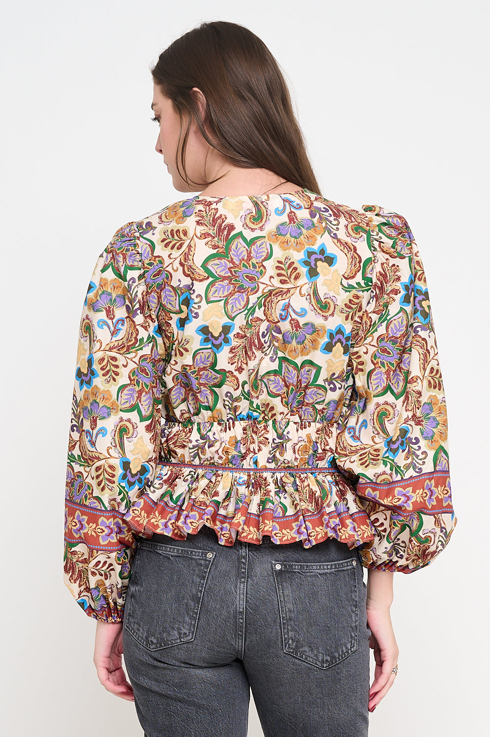 Regal Tapestry Long Sleeve Blouse