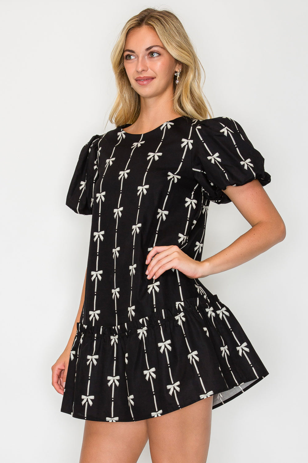 Holiday Bow Mini Dress