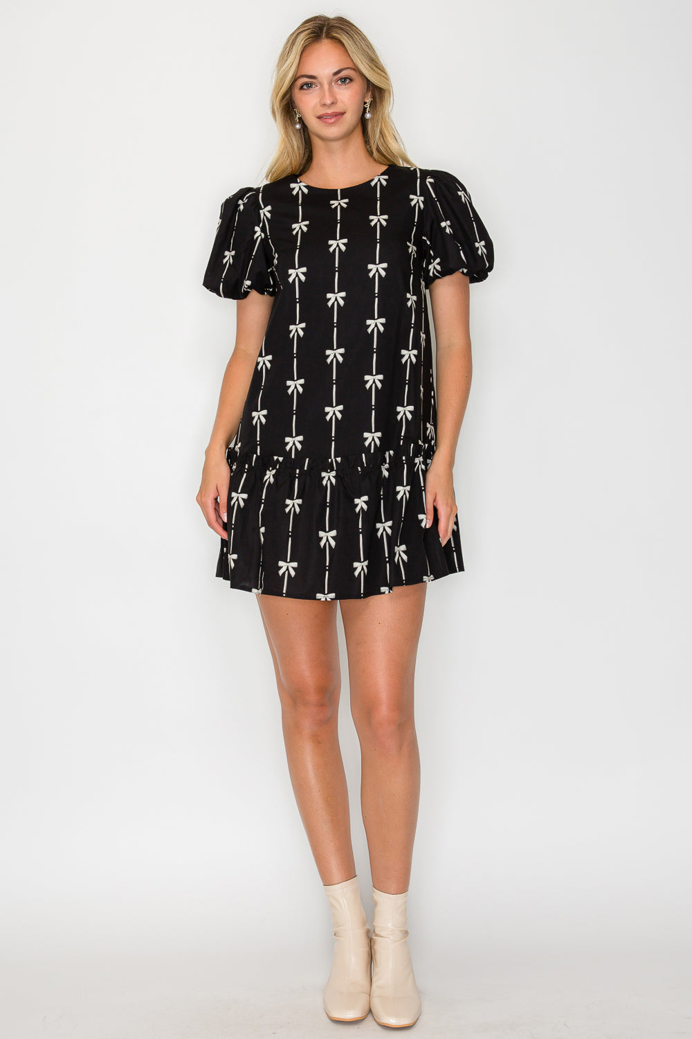 Holiday Bow Mini Dress