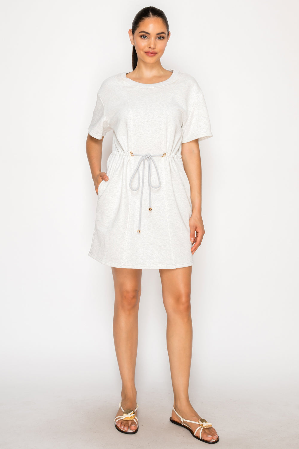 Grey French Terry Short Dress