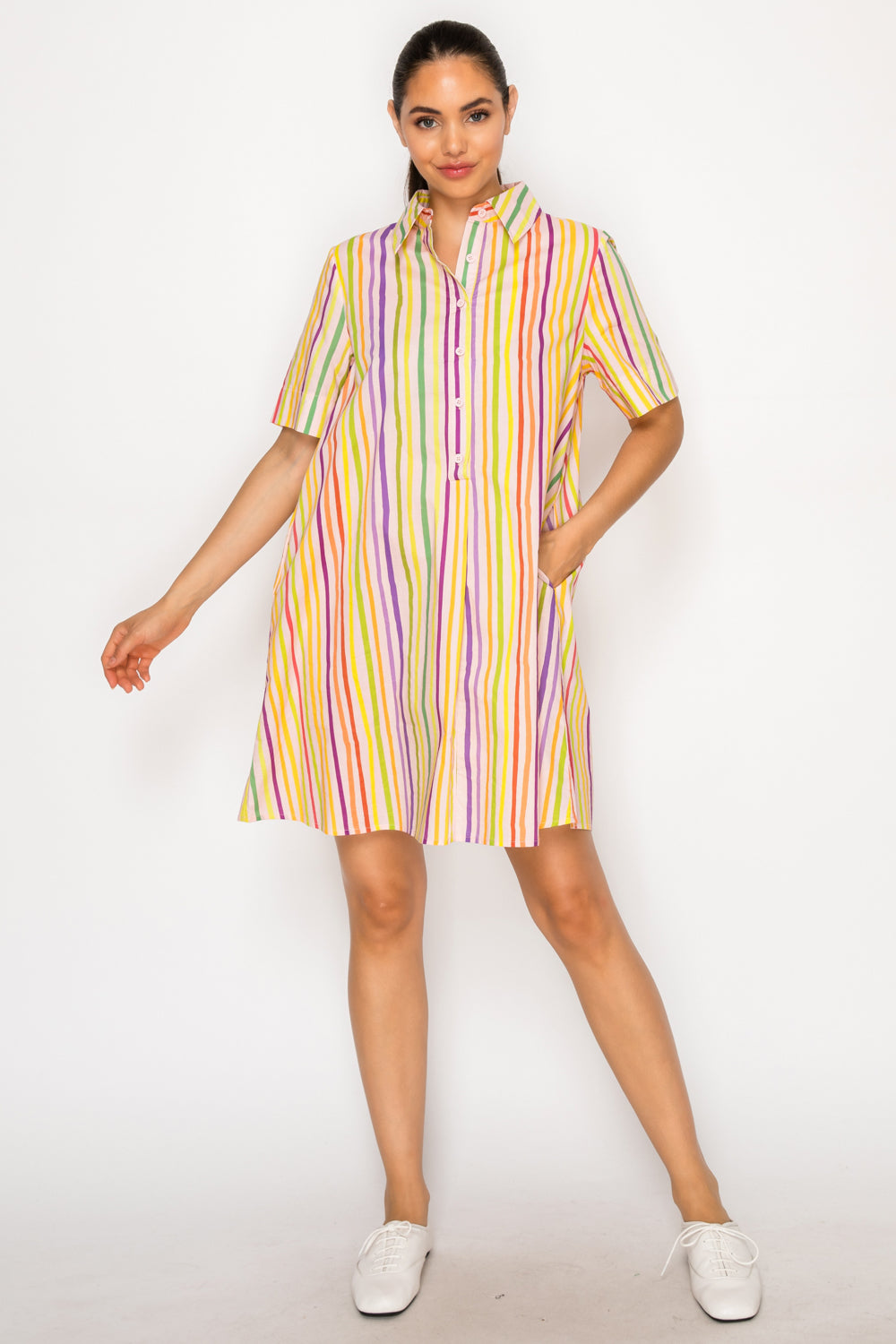 Paralia Stripes Shirt Dress