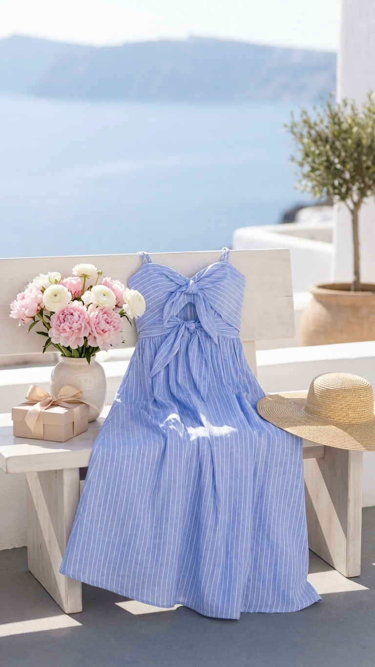 Nautical Stripe Midi Dress