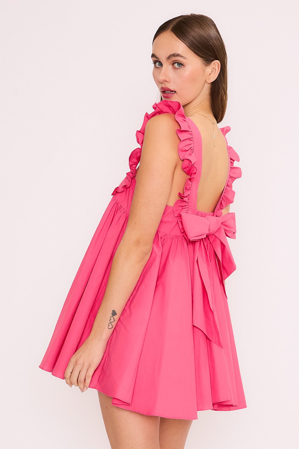 Fuchsia Bettina Dress, Fuchsia Bettina, women's dress, floral print, abstract print, resortwear style by Meet Me in Santorini