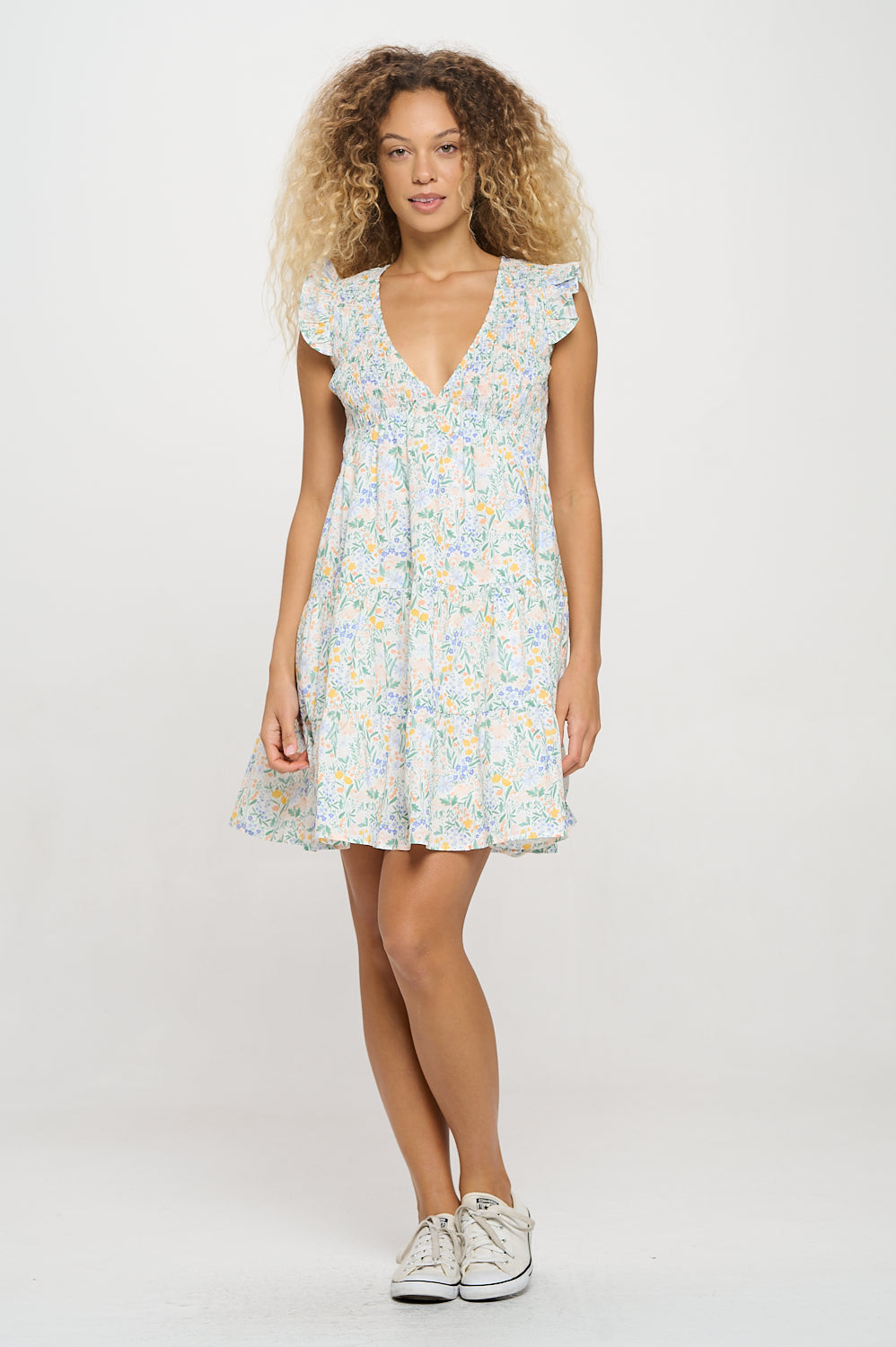 Flower Oasis Short Dress, Flower Oasis Short, women's dress, floral print, resortwear style, feminine boutique style by Meet Me in Santorini