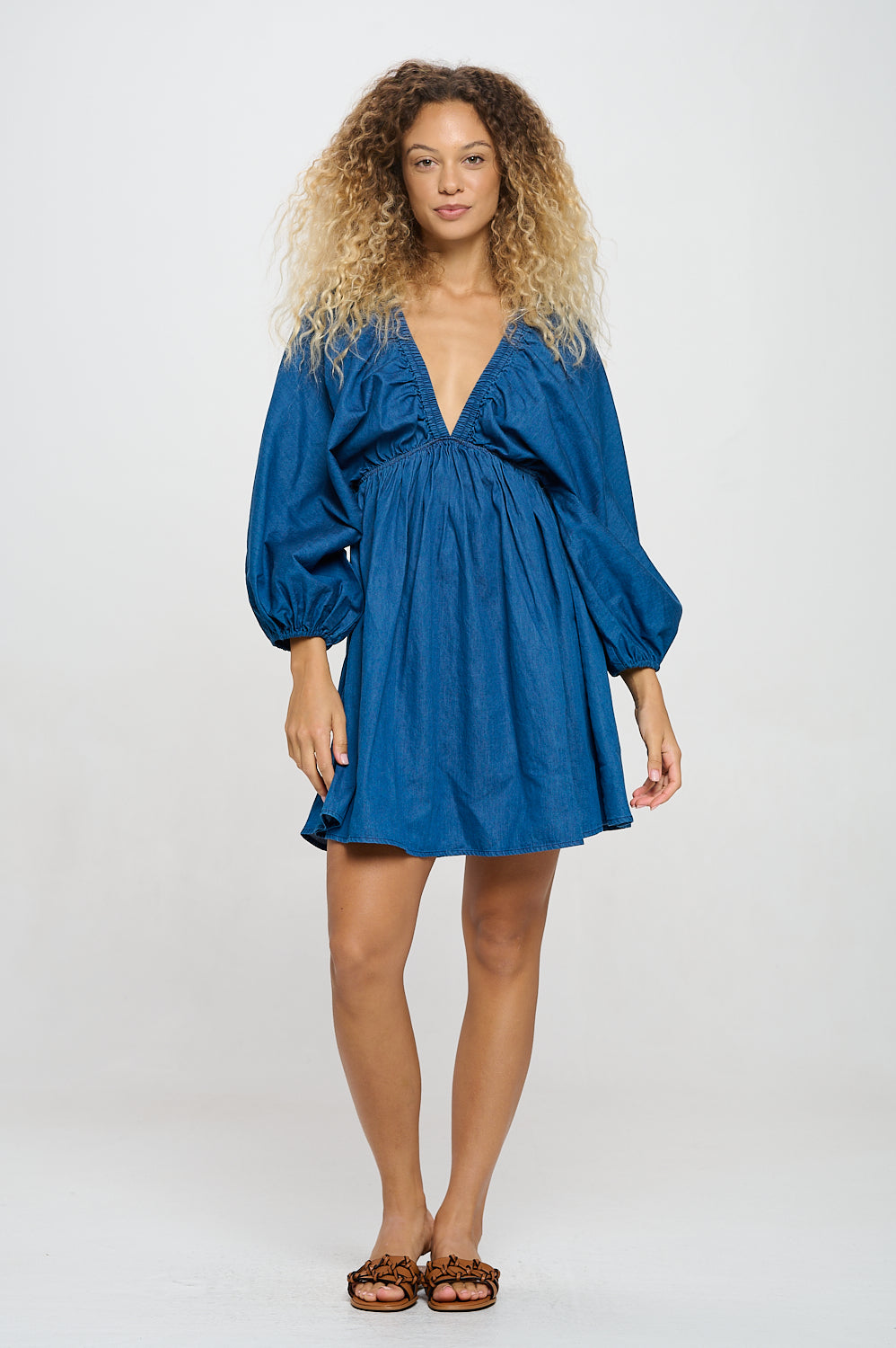 Azure Chambray Short Dress