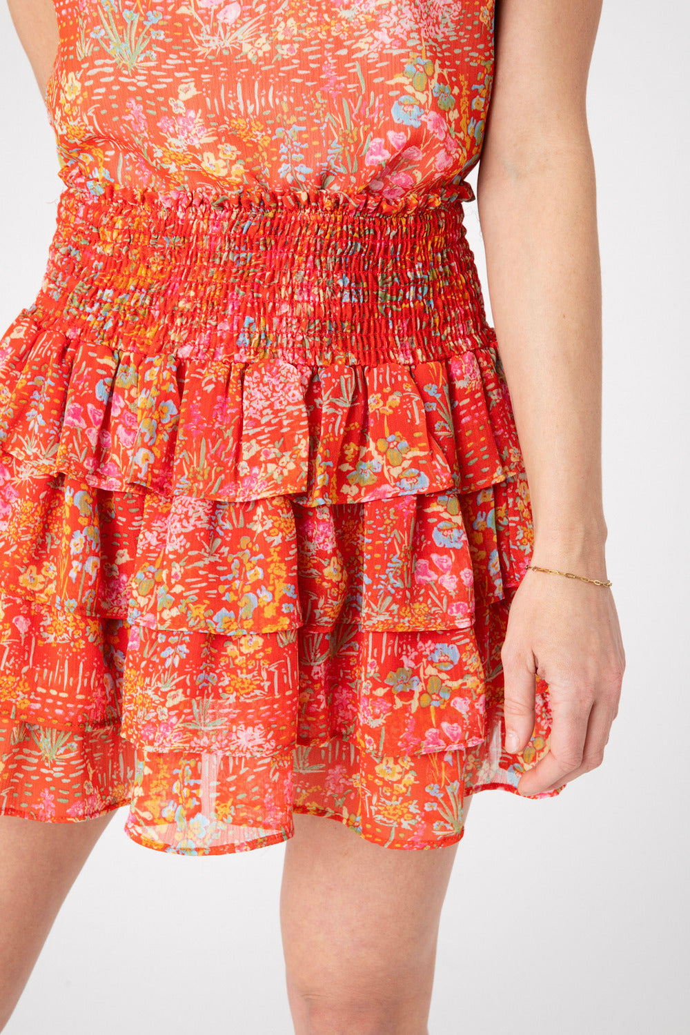 Red Ditsy Set, Red Ditsy, women's matching set, floral print, abstract print, resortwear style by Meet Me in Santorini