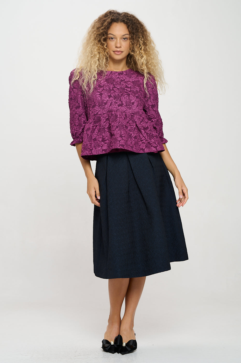 Violet Jacquard Blouse