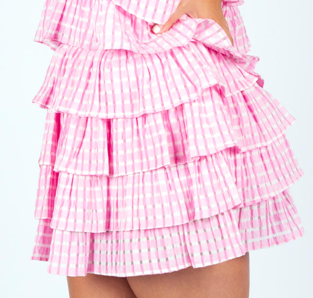 Pink Plaid Delilah Skirt