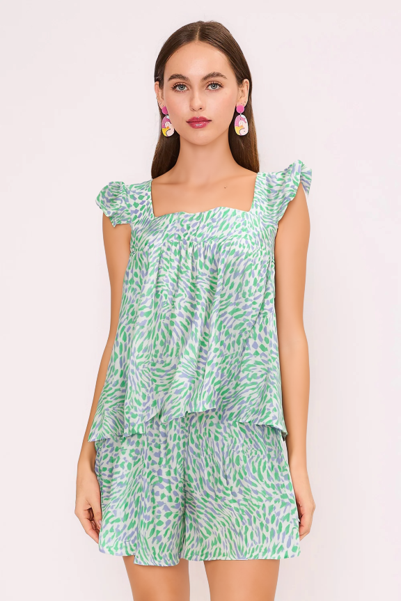 Crete Green Yamas Top, Crete Green Yamas, women's top, resortwear style, sleeveless silhouette, feminine boutique style by Meet Me in Santorini