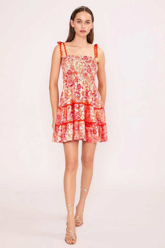 Jacobean Coral Ella Dress