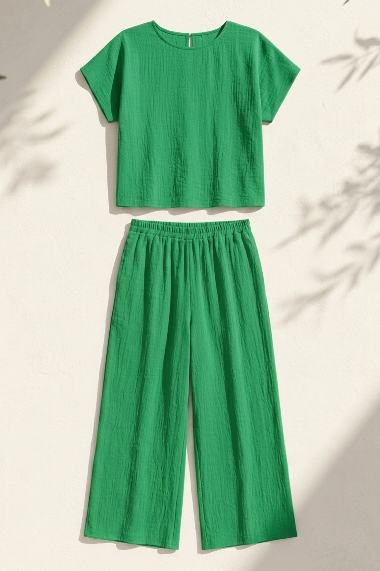 Kelly Green Spritz Set, Kelly Green Spritz, women's matching set, resortwear style, feminine boutique style by Meet Me in Santorini