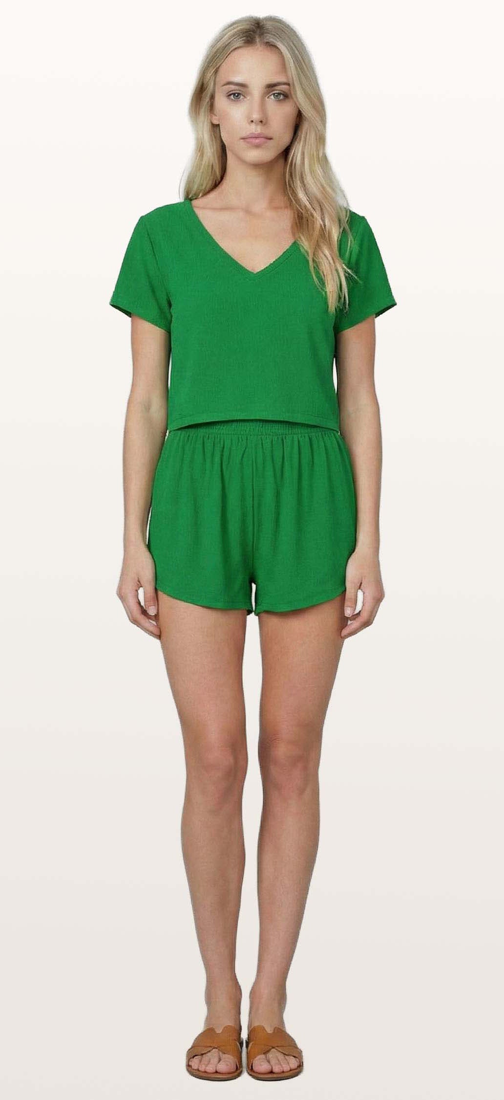 Kelly Green White Sands Set, Kelly Green White, women's matching set, resortwear style, feminine boutique style by Meet Me in Santorini