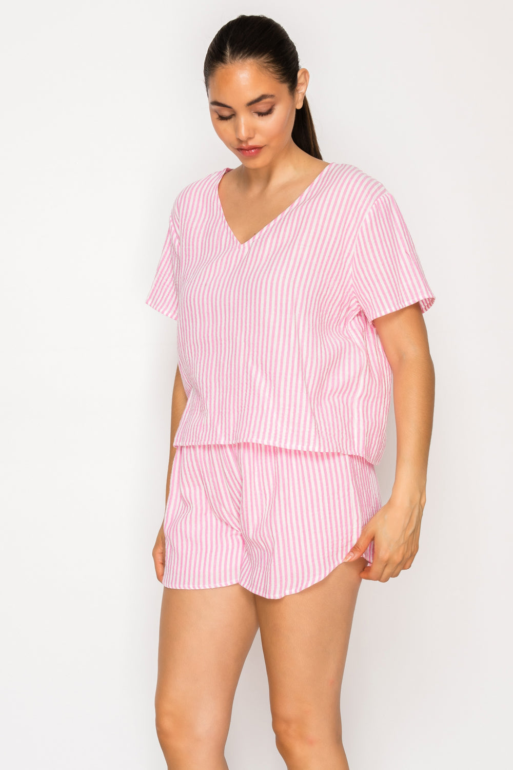 Pink Gauze Stripe Set