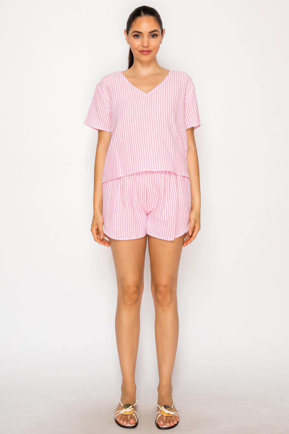 Pink Gauze Stripe Set