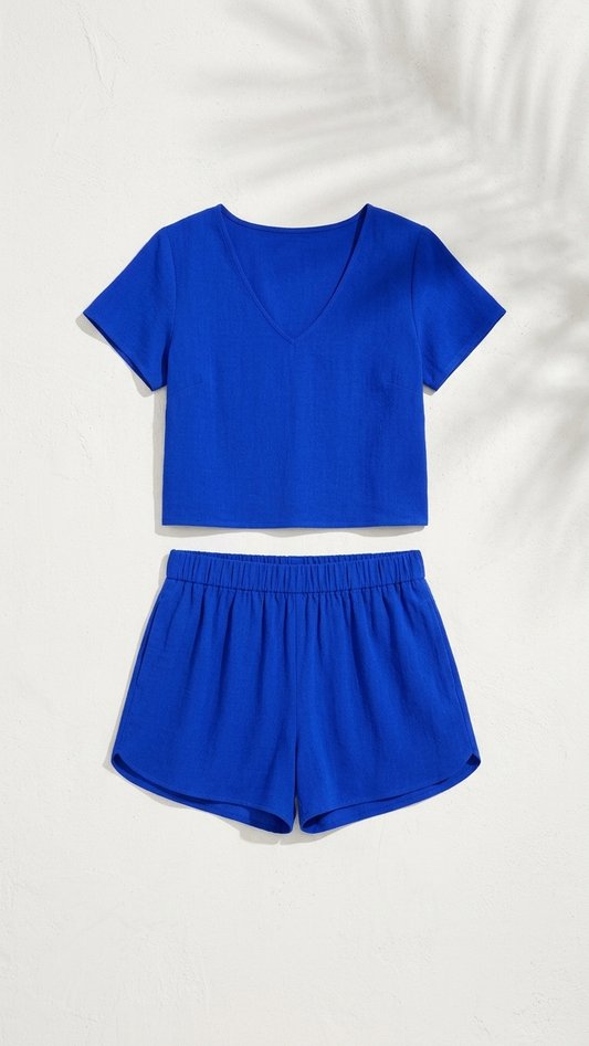 Royal White Sands Set, Royal White Sands, women's matching set, resortwear style, feminine boutique style by Meet Me in Santorini
