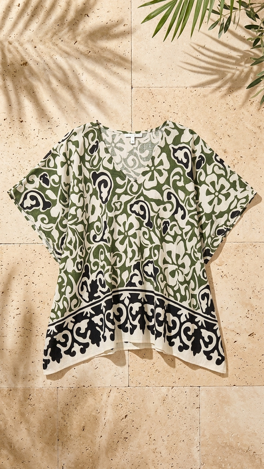 Olive Scroll Tunic Top