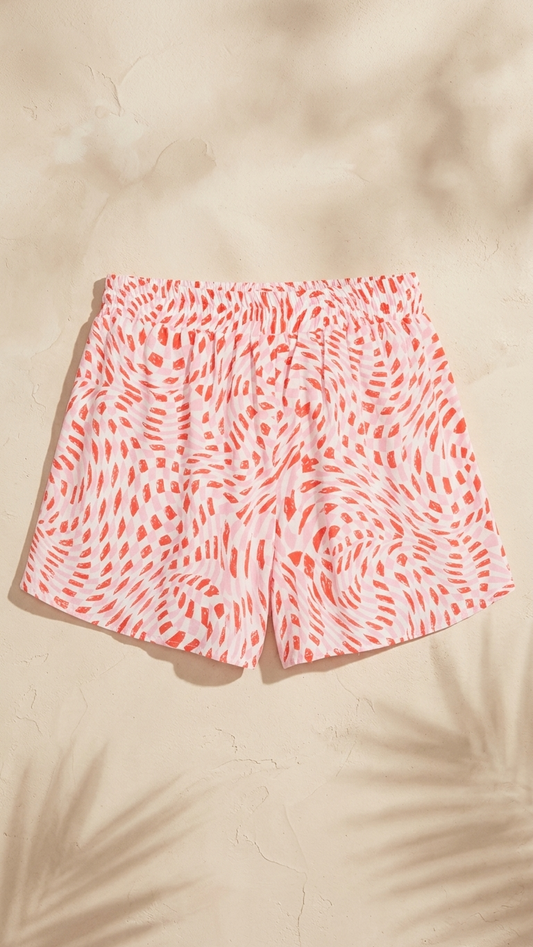 Crete Pink Sophie Shorts, Crete Pink, women's shorts, check print, resortwear style, feminine boutique style by Meet Me in Santorini