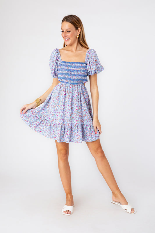 Blue Ditsy Ariel Dress