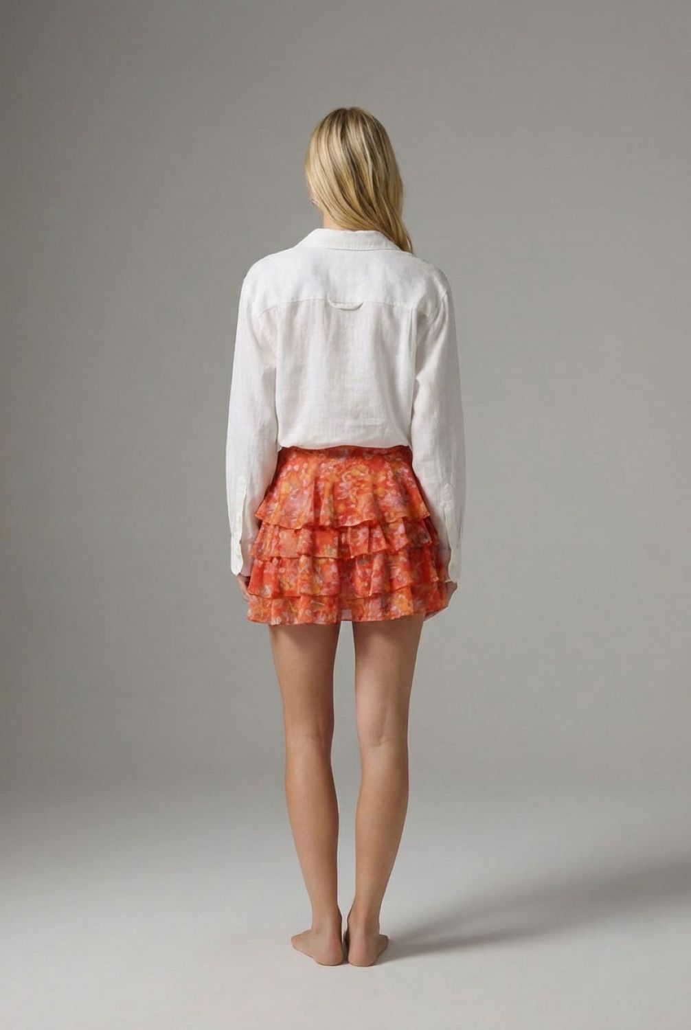 Red Ditsy Chloe Skirt, Red Ditsy Chloe, women's skirt, floral print, resortwear style, feminine boutique style by Meet Me in Santorini