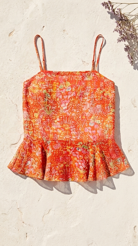 Red Ditsy Katherine Top