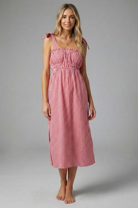 Red Check Lidia Dress