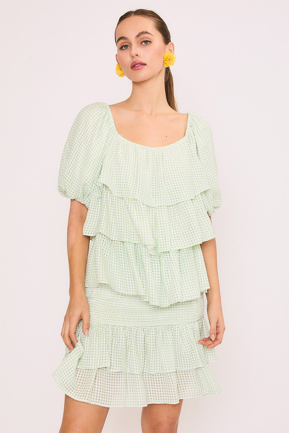 Mint Check Demi Skirt